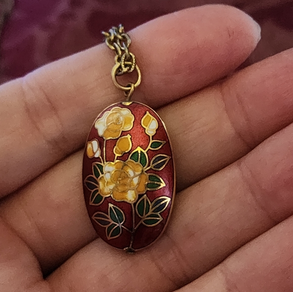 Antique enamel pendant - Picture 2 of 5